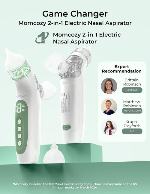 Momcozy BreezyClear™ 2-in-1 Electric Nasal Aspirator for Baby with Spray